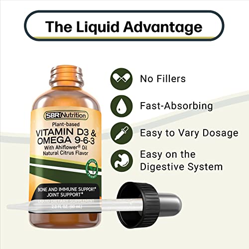 Plant-Based Omega 3-6-9 with Vitamin D3 Liquid