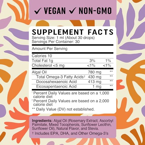 Vegan Omega 3 Liquid Drops for Kids’ Health