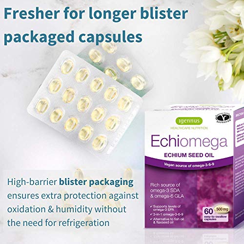 Echiomega Vegan Omega 3-6-9 Softgels, 500 mg
