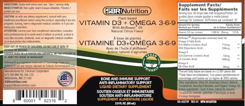 Plant-Based Omega 3-6-9 with Vitamin D3 Liquid