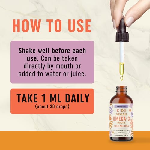 Vegan Omega 3 Liquid Drops for Kids’ Health