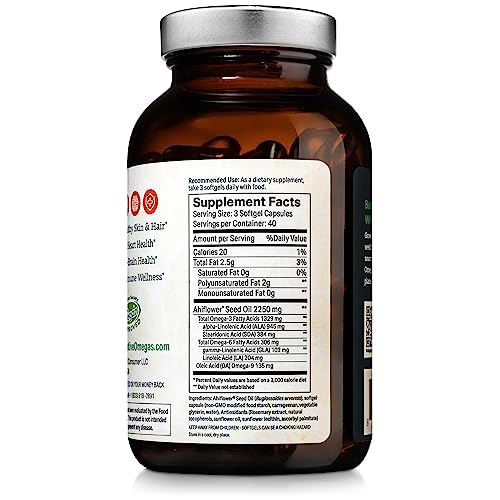 Ahiflower Oil Softgels - Balanced Vegan Omega 3-6-9