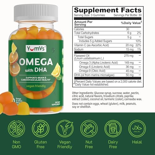 Vegan Omega 3 Gummies with DHA - 90 Count