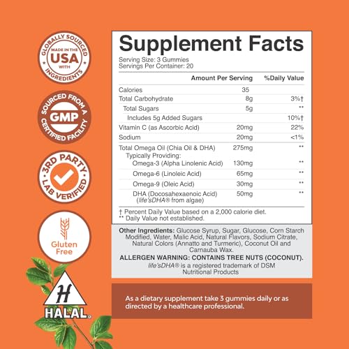 Vegan Omega 3 Gummies for Brain and Heart Health