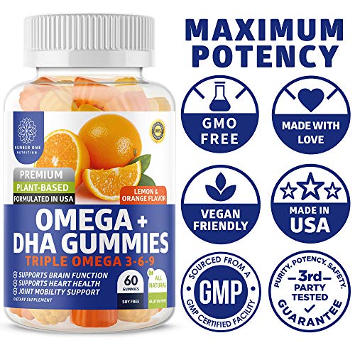 Vegan Omega 3 6 9 DHA Gummies for Health