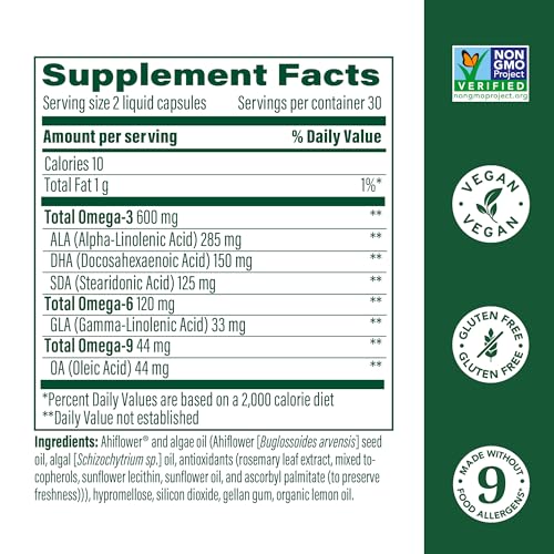 Vegan Omega 3 Supplement - 600 mg DHA Capsules