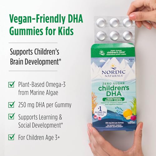 Vegan Omega-3 DHA Gummies for Kids - 30 Count