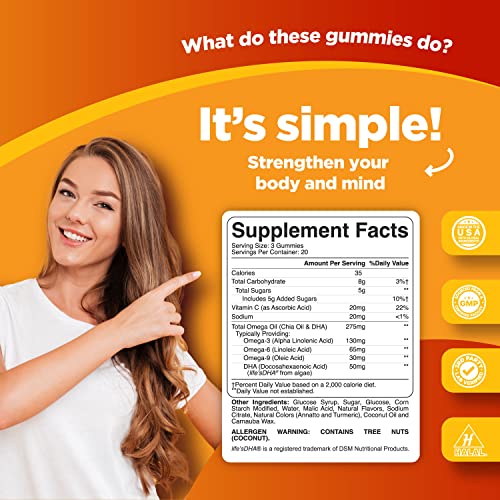 Delicious Vegan DHA Omega 3 Gummies for Adults