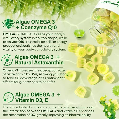 2,000mg Sugar-Free Vegan Omega 3 Gummies with DHA & EPA