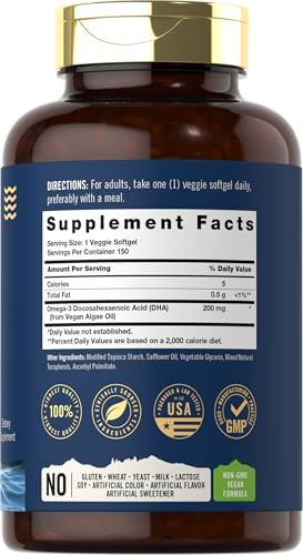 Carlyle Vegan Omega 3 from Algae Oil - 150 Softgels