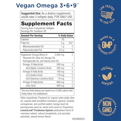 Vegan Omega 3-6-9 Essential Fatty Acid Complex