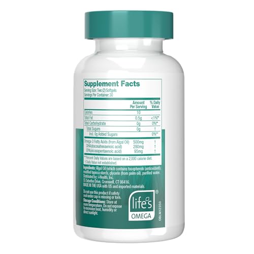OVEGA-3 Plant-Based Omega-3 Algal Oil Supplement