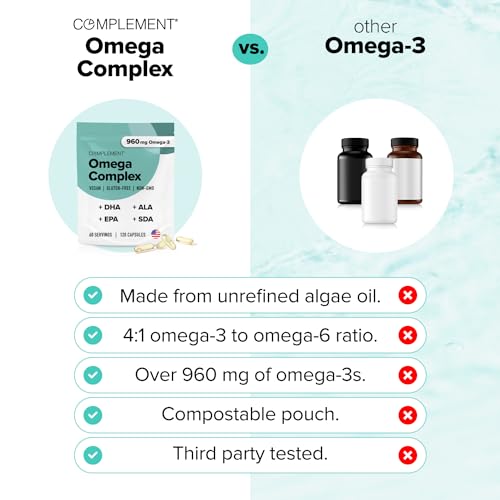 Vegan Omega-3 Complex Liquid Capsules, 120 Count