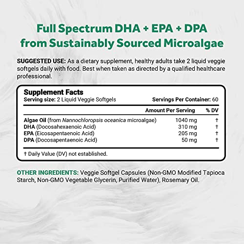 Naturalis Vegan Omega 3 Algae Softgels - 120 Count