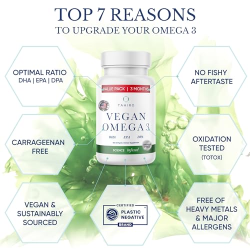 TAHIRO Vegan Omega-3 Softgels for Brain Health