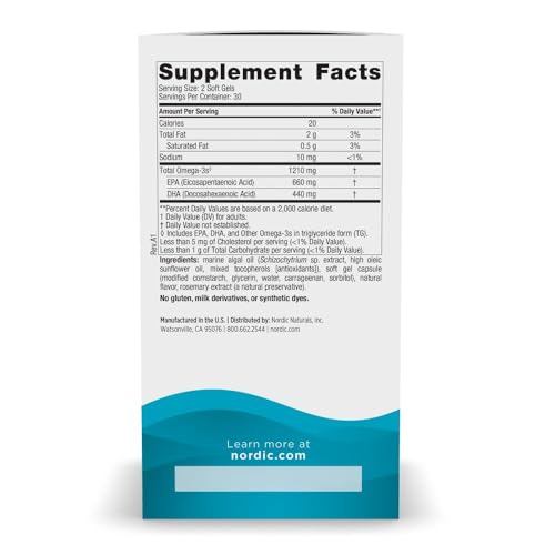 Vegan Omega-3 Ultimate Algae Soft Gels - 60 Count