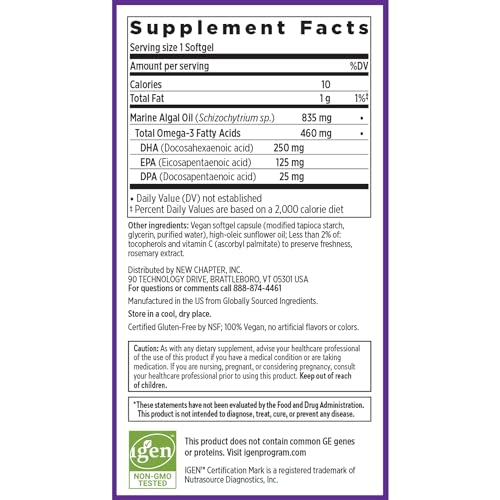 Vegan Omega-3 DHA, EPA & DPA Softgels - 30 Count