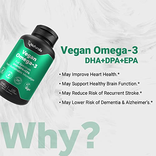 Naturalis Vegan Omega 3 Algae Softgels - 120 Count