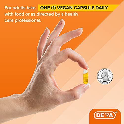 DEVA Vegan Omega-3 Flaxseed Oil Capsules, 1000 MG