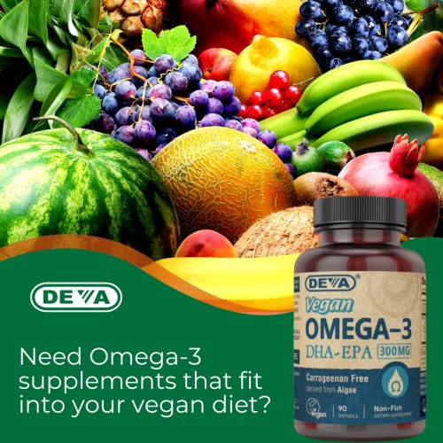 200 mg DEVA Vegan Omega-3 DHA Softgels, 90 Count
