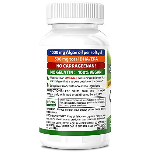 DEVA Vegan Omega-3 Algae Oil Softgels, 60 Count