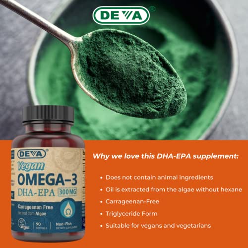 200 mg DEVA Vegan Omega-3 DHA Softgels, 90 Count