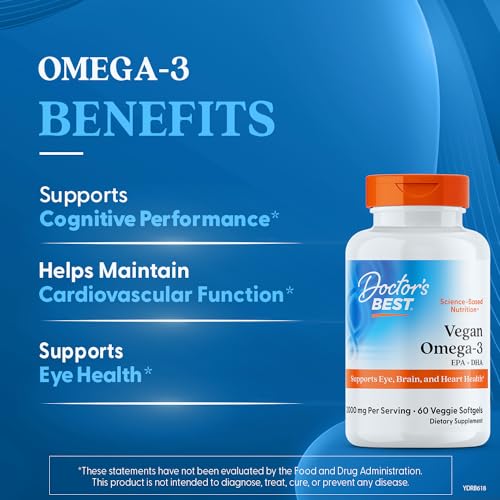 Vegan Omega-3 EPA+DHA Softgels, 60 Count