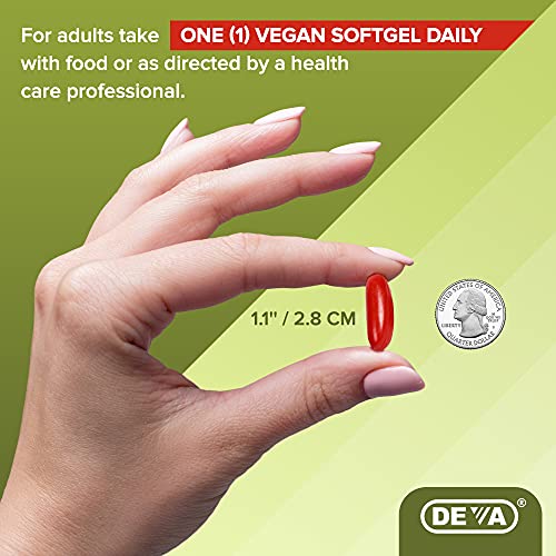 DEVA Vegan Omega-3 Algae Oil Softgels, 60 Count