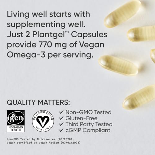 Vegan Omega-3 Algae Oil Softgels with DHA/EPA