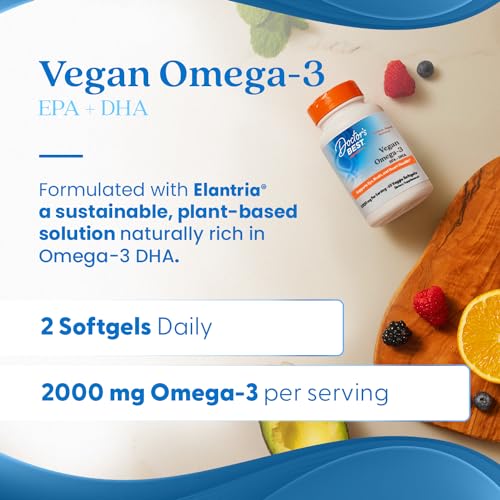 Vegan Omega-3 EPA+DHA Softgels, 60 Count