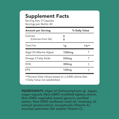 Amandean Vegan Omega 3 Algal DHA & EPA Softgels