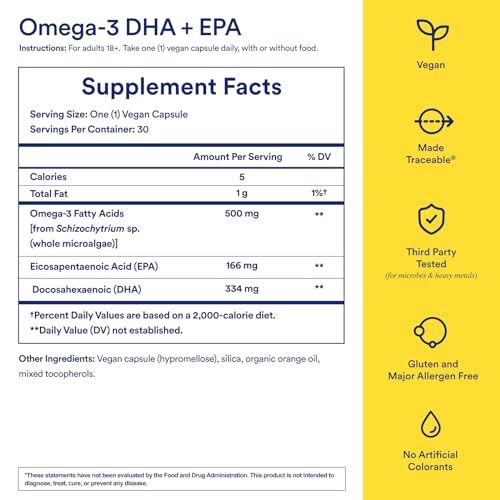 Vegan Omega 3 DHA & EPA for Heart Health