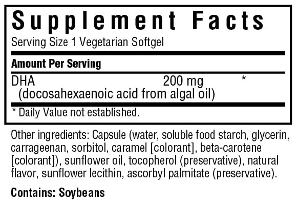 BlueBonnet Vegan DHA Omega-3 Softgels, 60 Count
