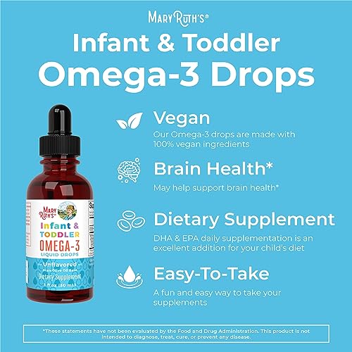 MaryRuth's Vegan Omega-3 Liquid Drops for Kids