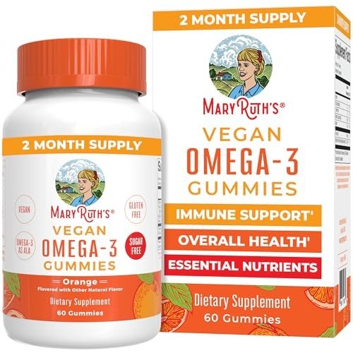 Vegan Omega 3 Gummies with Vitamin C - 60 Count