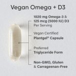 Vegan Omega-3 with Vitamin D3 Softgels - 60 Capsules