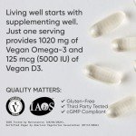 Vegan Omega-3 with Vitamin D3 Softgels - 60 Capsules