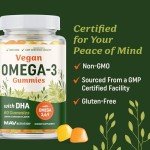 Vegan Omega 3-6-9 Gummies with DHA - 60 Count