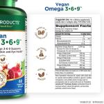 Vegan Omega 3-6-9 Essential Fatty Acids Formula