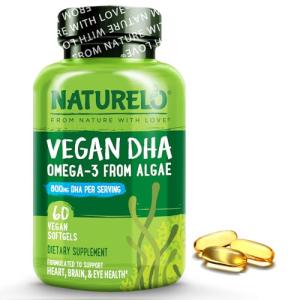 NATURELO Vegan DHA - Omega 3 Algae Supplement