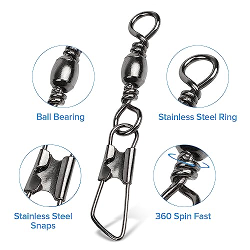 Realure 100/200 Pcs Fishing Swivels and Clips