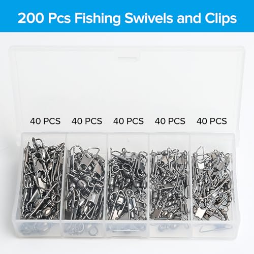 Realure 100/200 Pcs Fishing Swivels and Clips