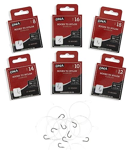 Barbless Coarse Fishing Hooks with Loops - 60 Pack