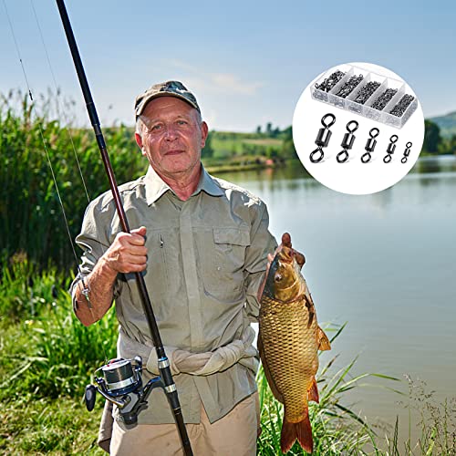 200 Pcs Rolling Barrel Fishing Swivels Set