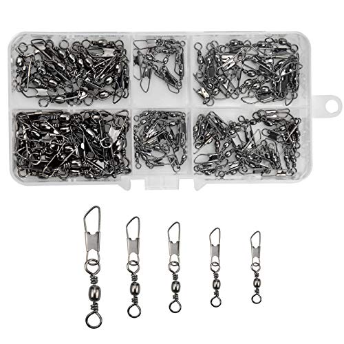 AvoDovA 100PCS Fishing Barrel Swivels with Snaps