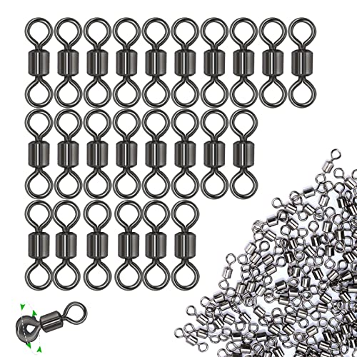 100-Piece Stainless Steel Fishing Rolling Swivels Set