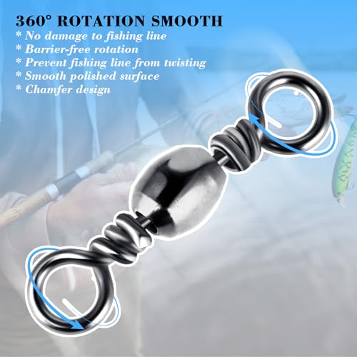 TIESOME 100Pcs High Strength Fishing Swivels