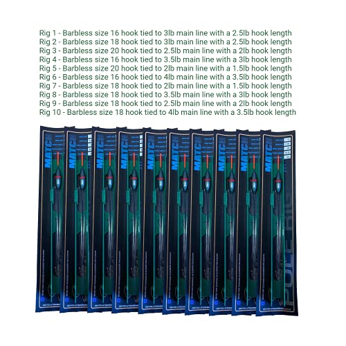 NGT Match Pole Rigs - 10 Pack Assorted