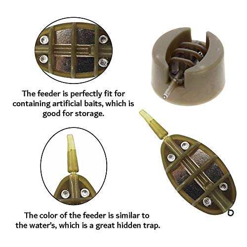 10 Inline Fishing Feeders with Quick Release Mould