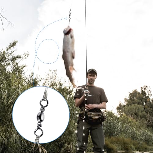 TIESOME 100Pcs High Strength Fishing Swivels